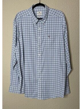 Genteal Mens Performance Shirt Long Sleeve Button Down Sz 2XL XXL Softouch Plaid